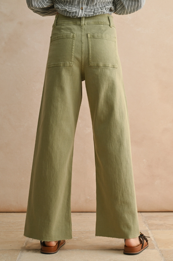 •ALBA• straight leg cotton blend denim pants