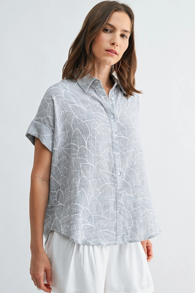•AYLA• leafy button up top