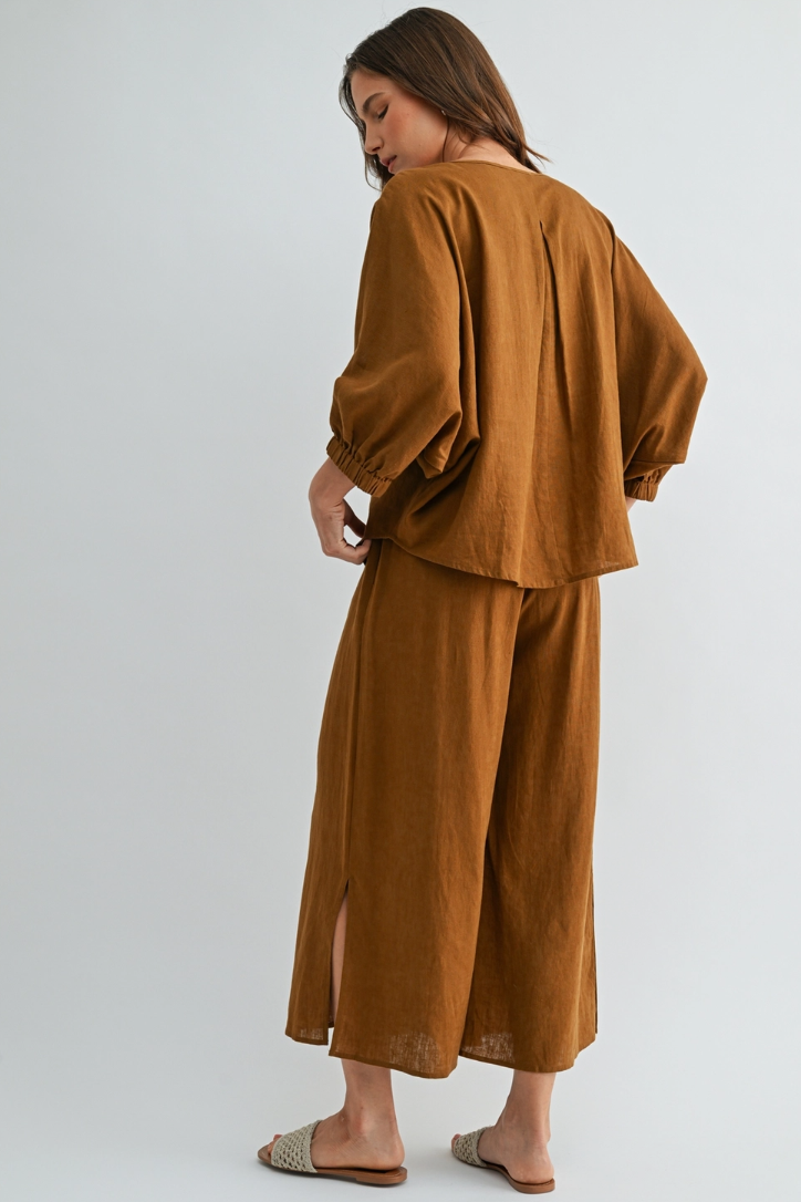 •GINGER• linen blend top & pants separates
