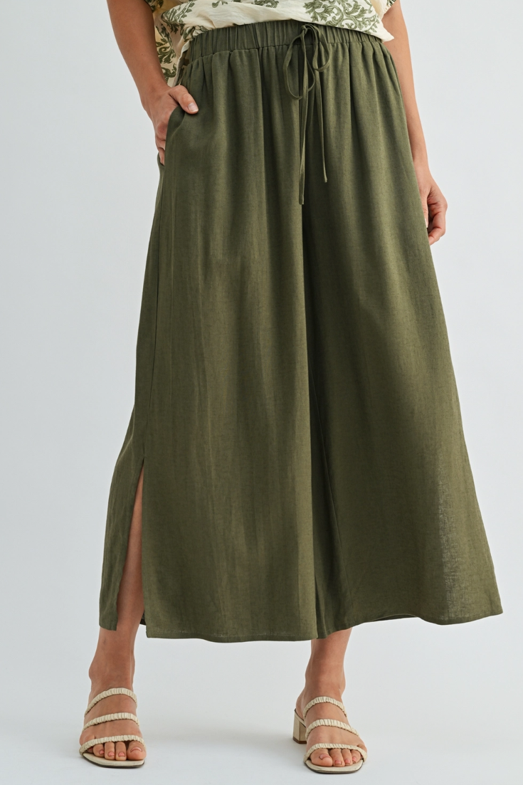 •PIÑA• linen blend cropped pants