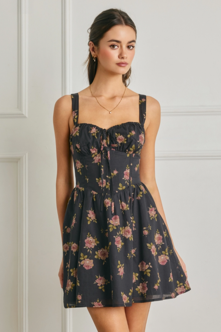 •ROSARITA• floral cotton fit & flare dress