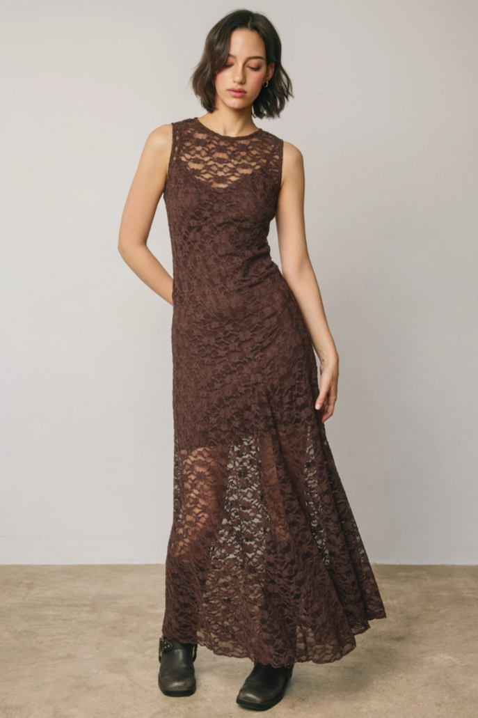 •FLORENCE• sleeveless lace maxi dress