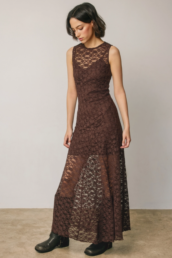 •FLORENCE• sleeveless lace maxi dress