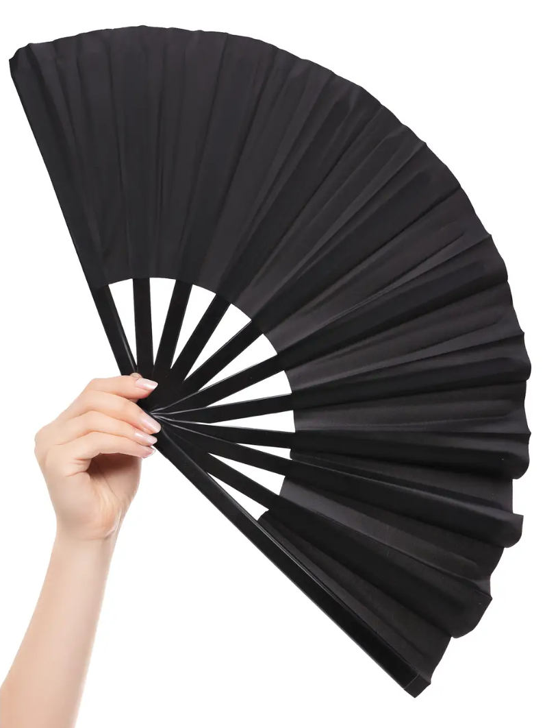 •BECKETT• black folding fan