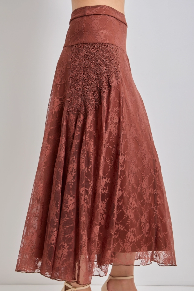 •ELAINE• high waisted lace midi skirt