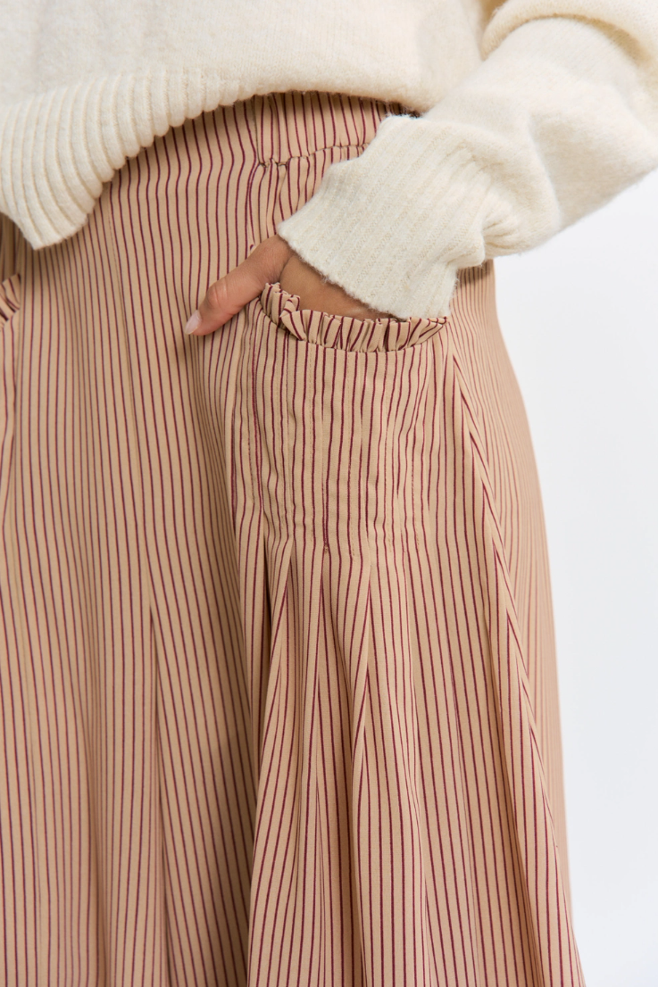 •HANNAH - PINSTRIPE• elastic waist wide leg pants