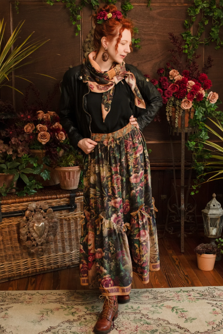•COURAGE, DEAR HEART• elastic drawstring bamboo maxi skirt