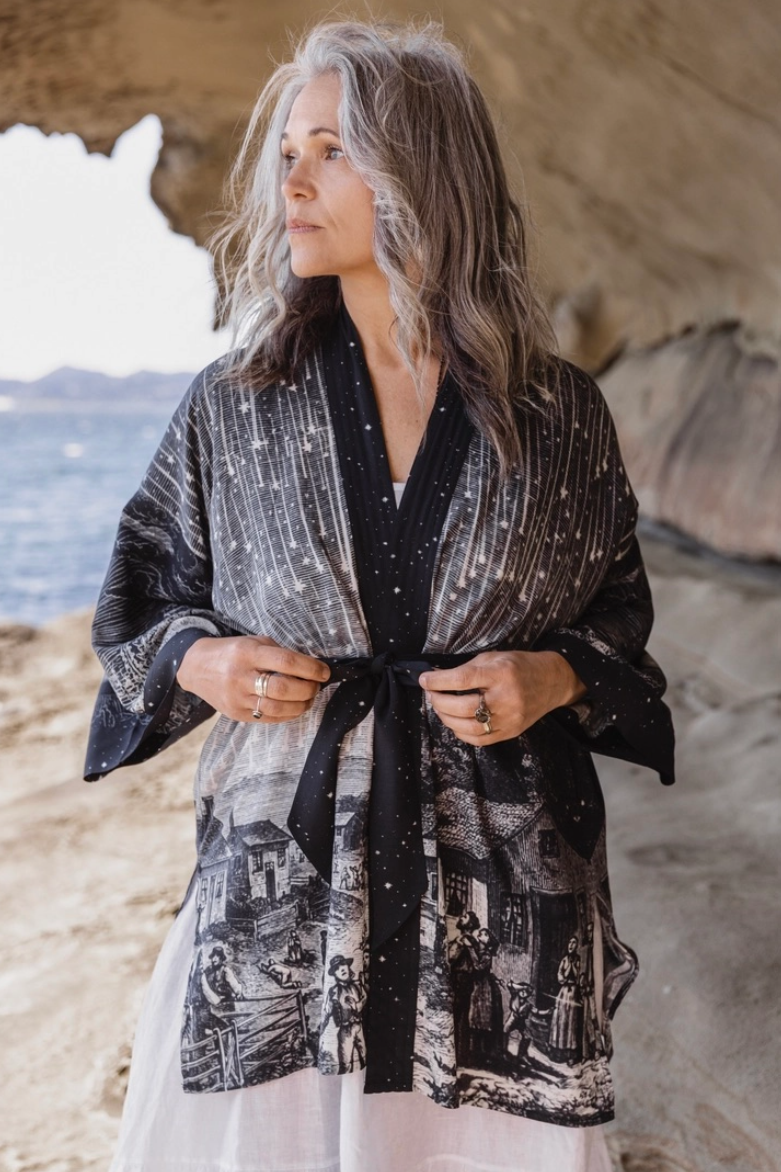 •STARGAZER• bamboo cardigan with tie