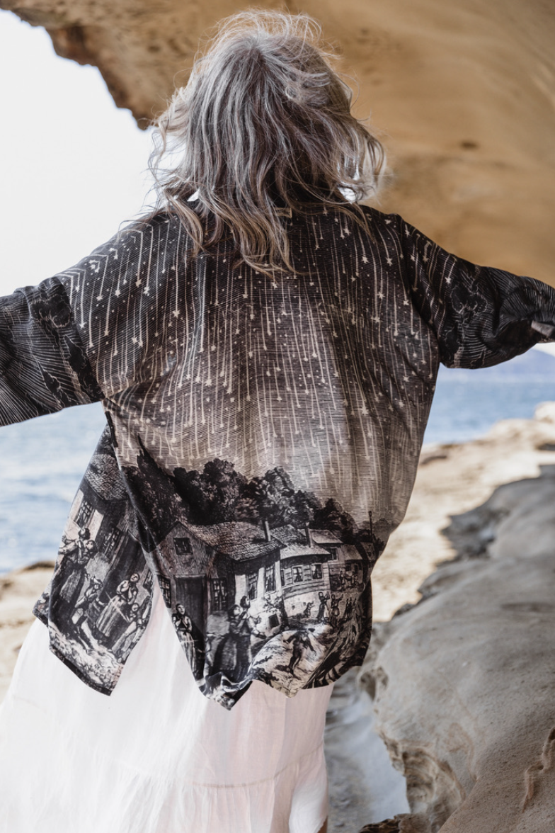 •STARGAZER• bamboo cardigan with tie