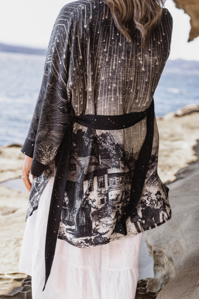 •STARGAZER• bamboo cardigan with tie