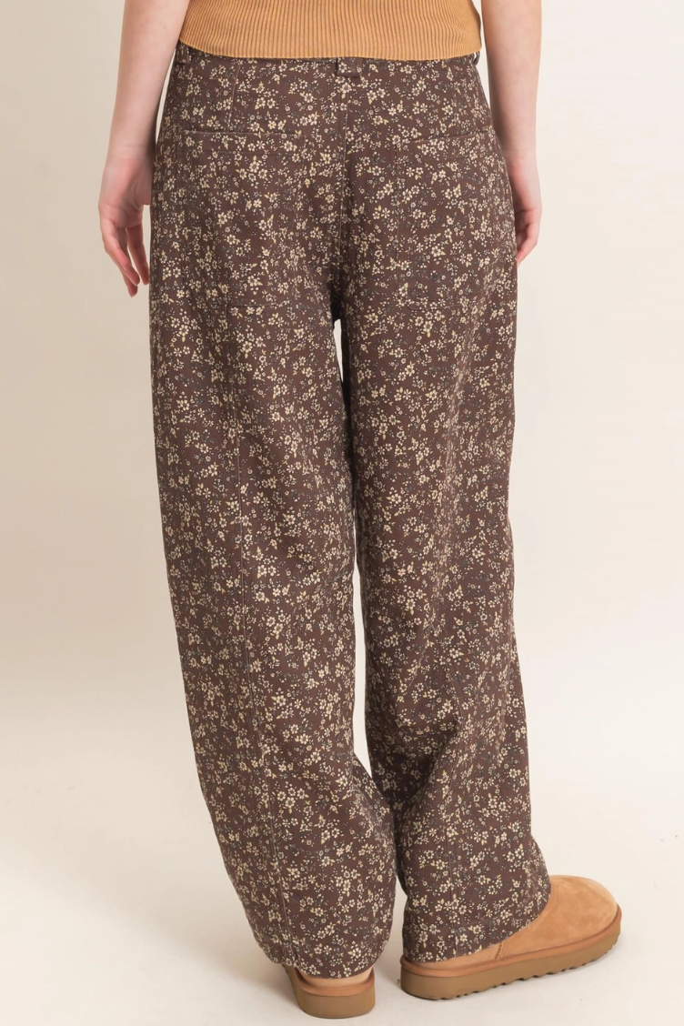 •GRETA• barrel leg ditsy floral denim pants