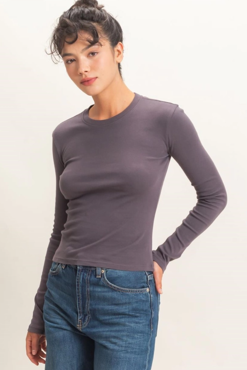 •JESSE• crew neck long sleeve top