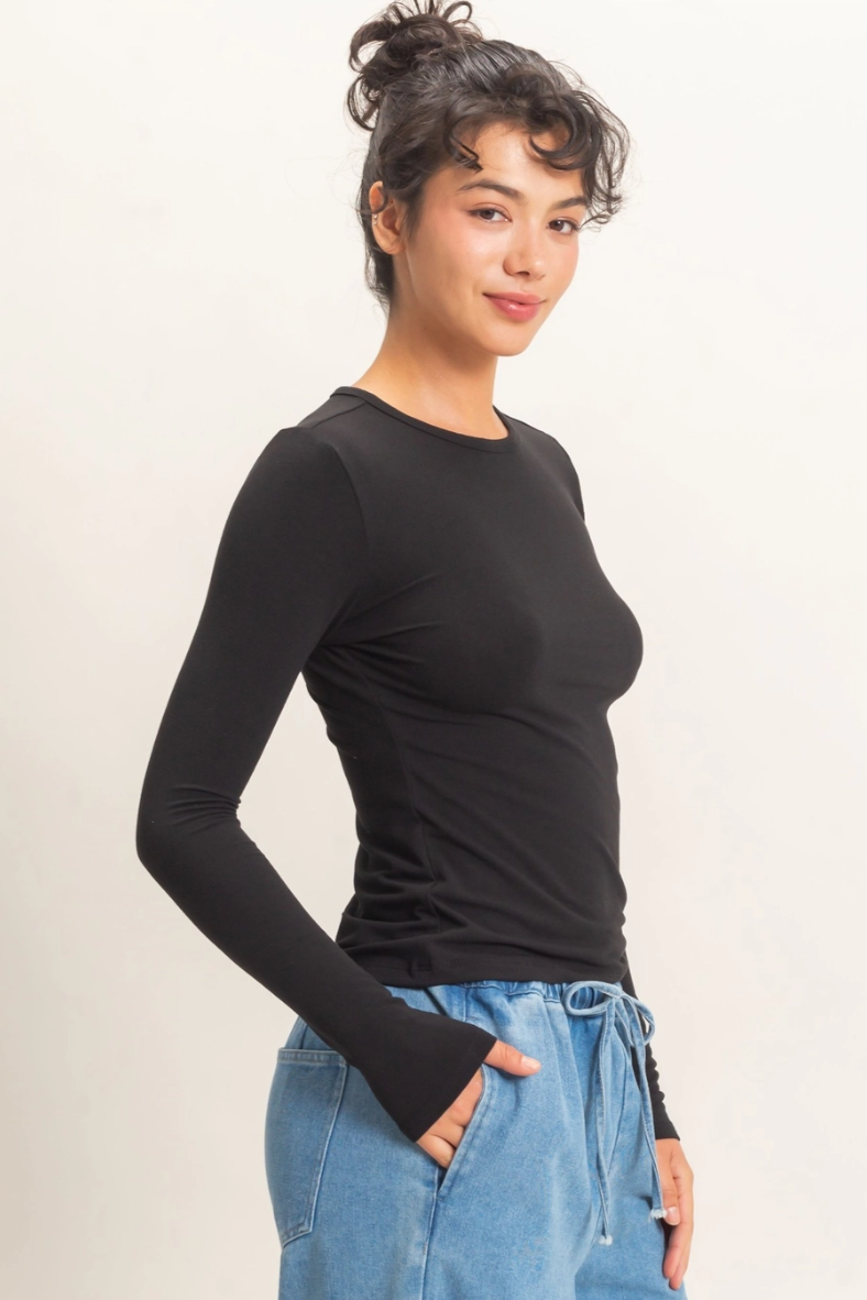•JESSE• crew neck long sleeve top
