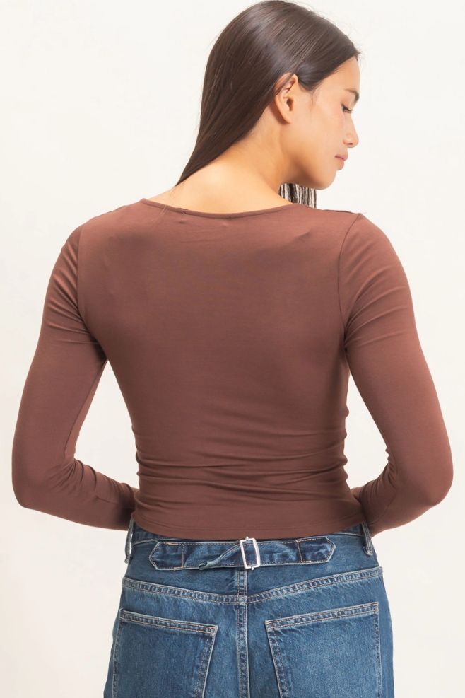 •JESSE• scoop neck long sleeve top