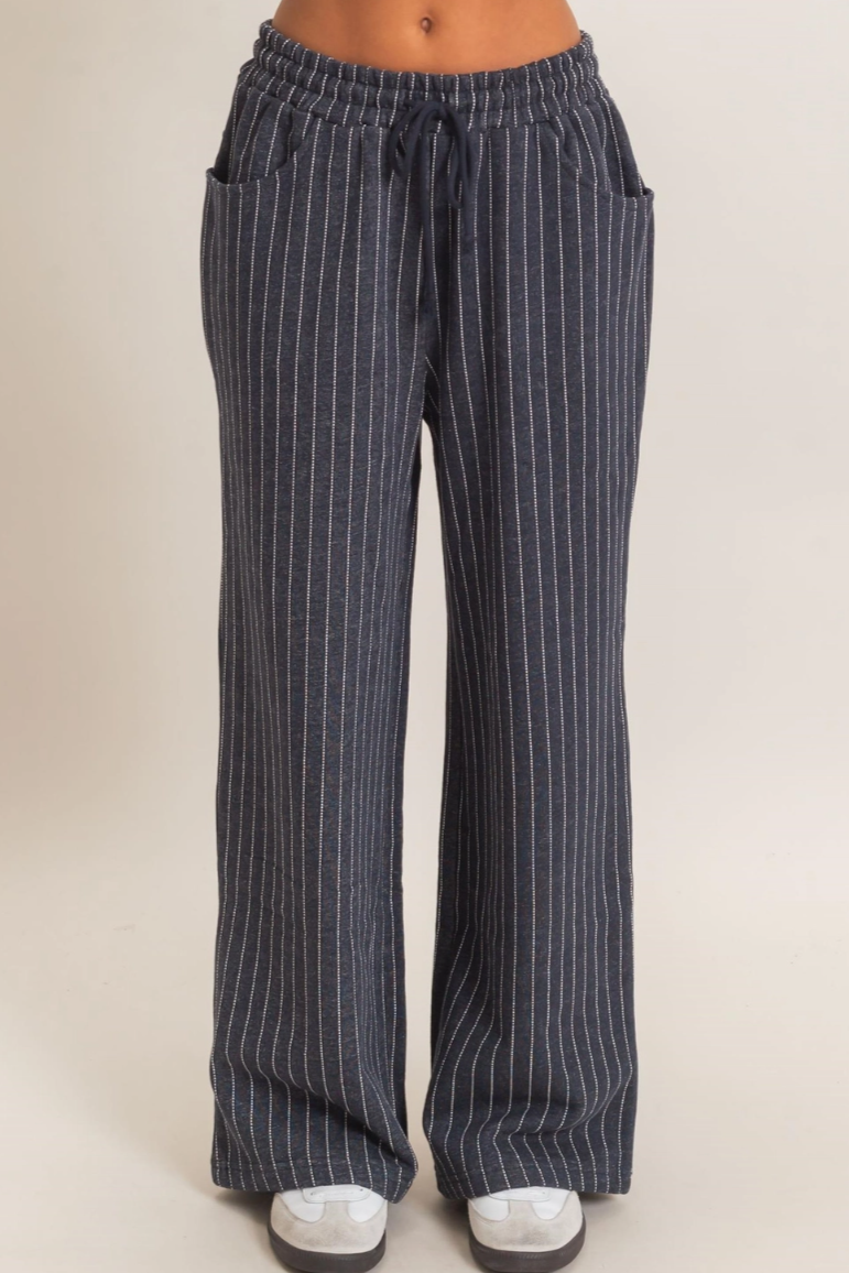 •OAKLEE - INK• cotton blend pinstripe pants