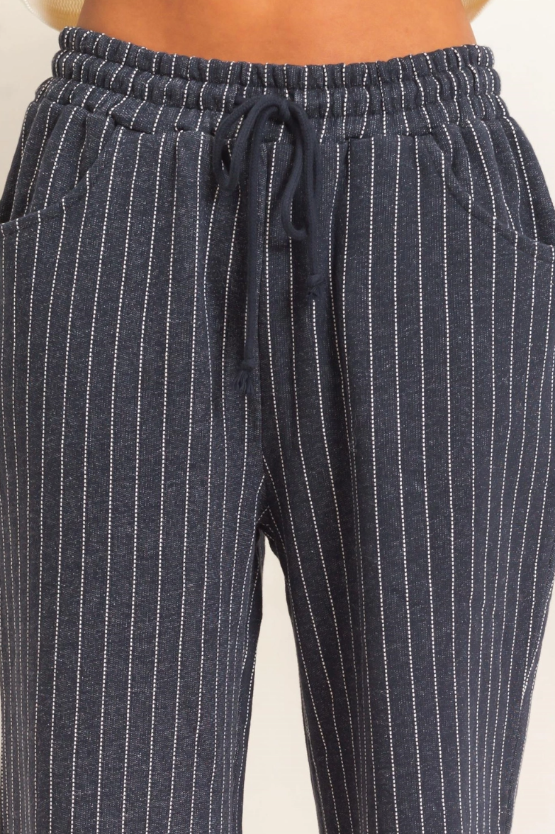 •OAKLEE - INK• cotton blend pinstripe pants
