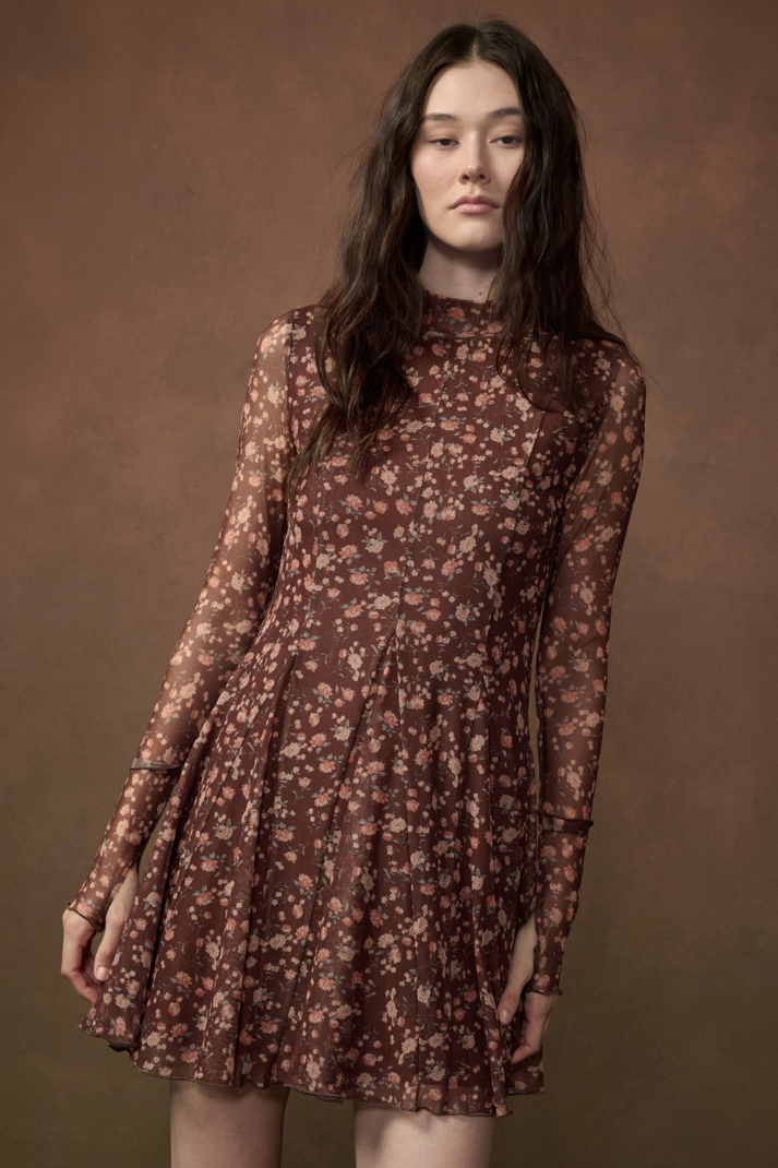 •CHARLOTTE• floral mesh fit & flare dress