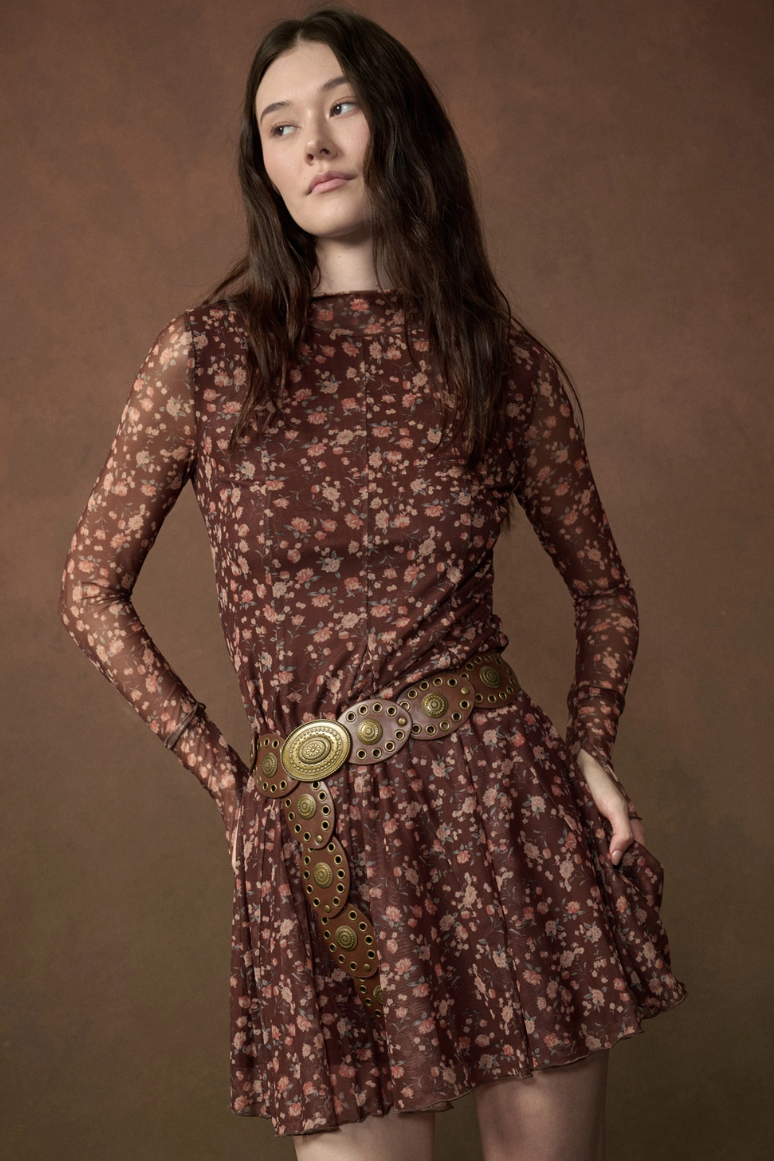 •CHARLOTTE• floral mesh fit & flare dress