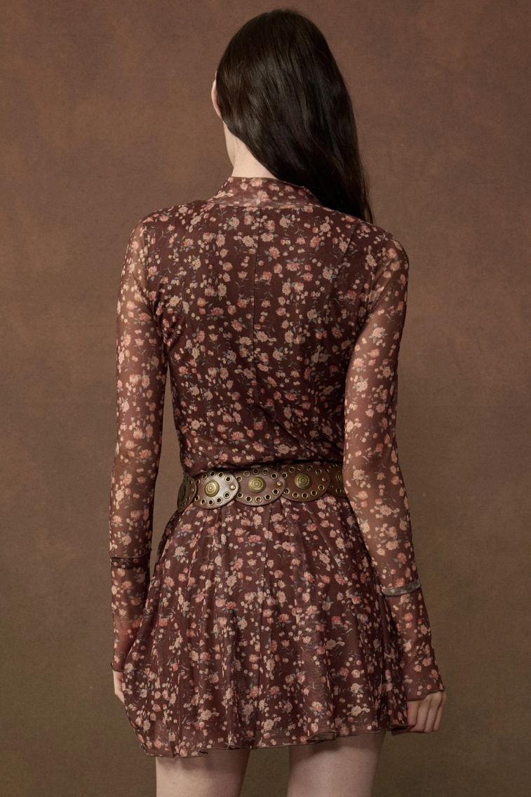 •CHARLOTTE• floral mesh fit & flare dress