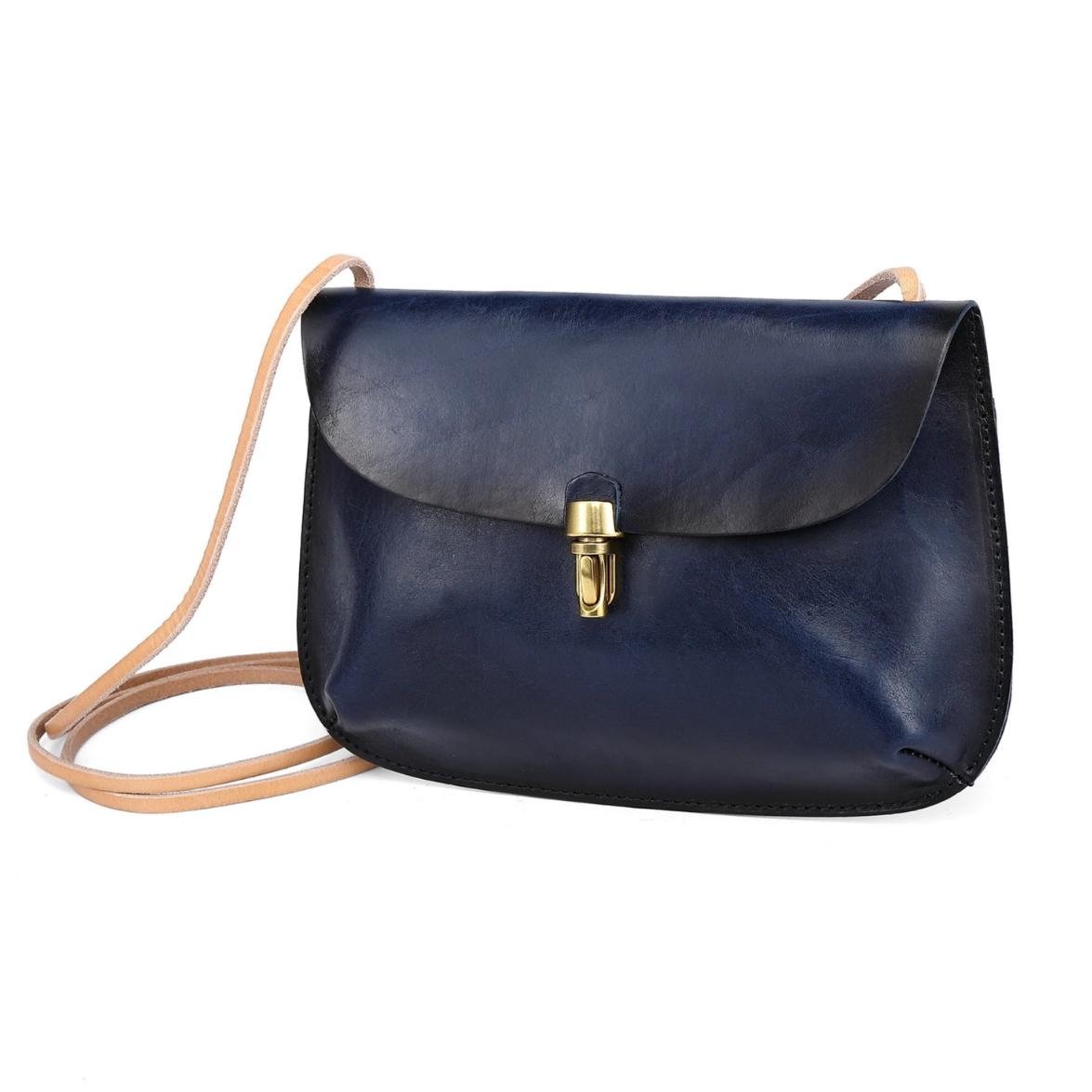 •BOONE• navy leather crossbody/shoulder bag