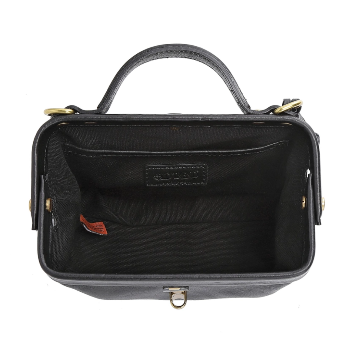 •BERKELEY• black leather mini doctor satchel/crossbody