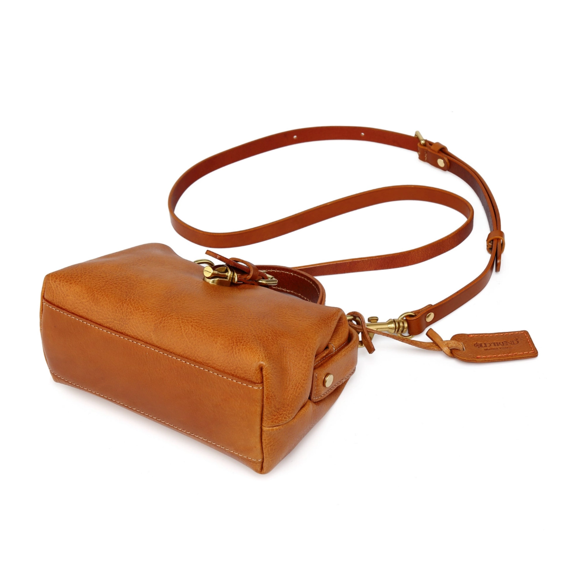 •BERKELEY• caramel leather mini doctor satchel/crossbody