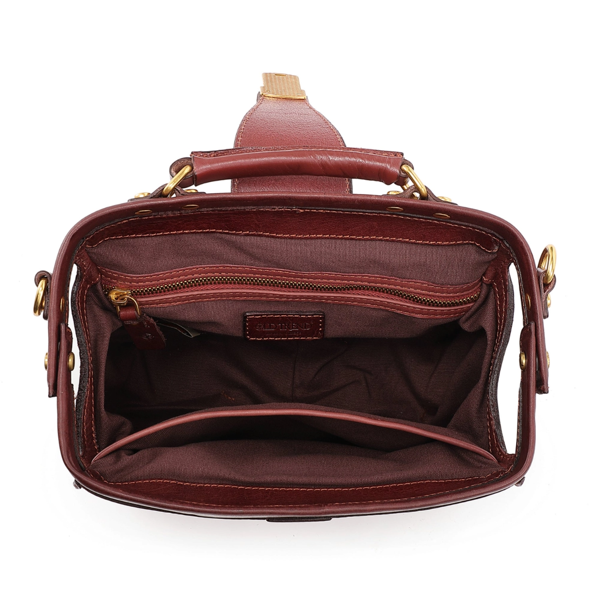 •BURLINGTON• mahogany leather doctor satchel/crossbody