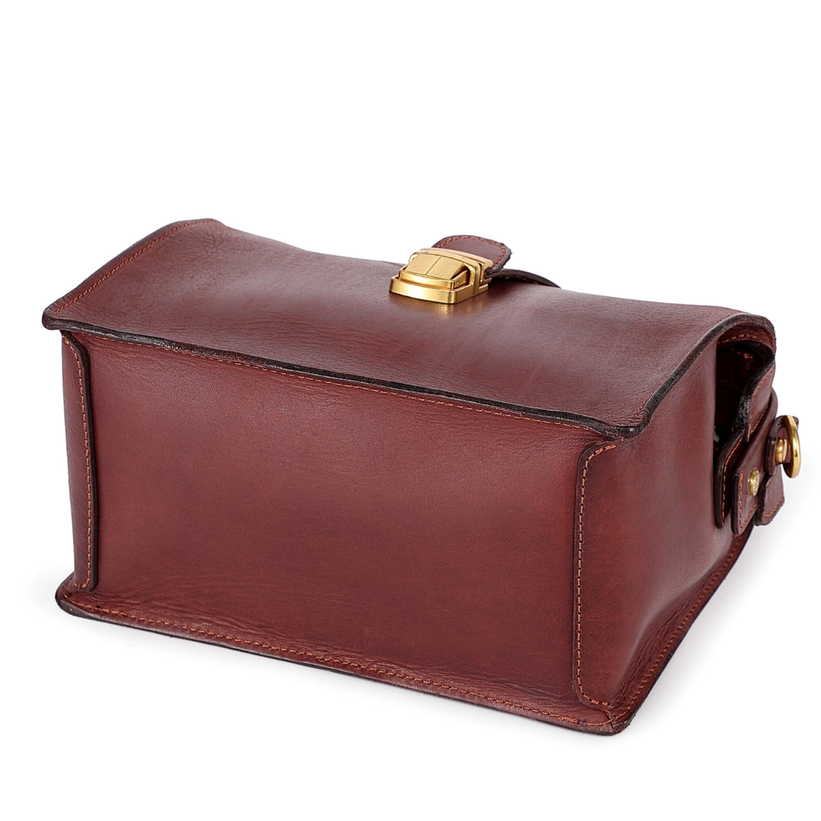 •BURLINGTON• mahogany leather doctor satchel/crossbody