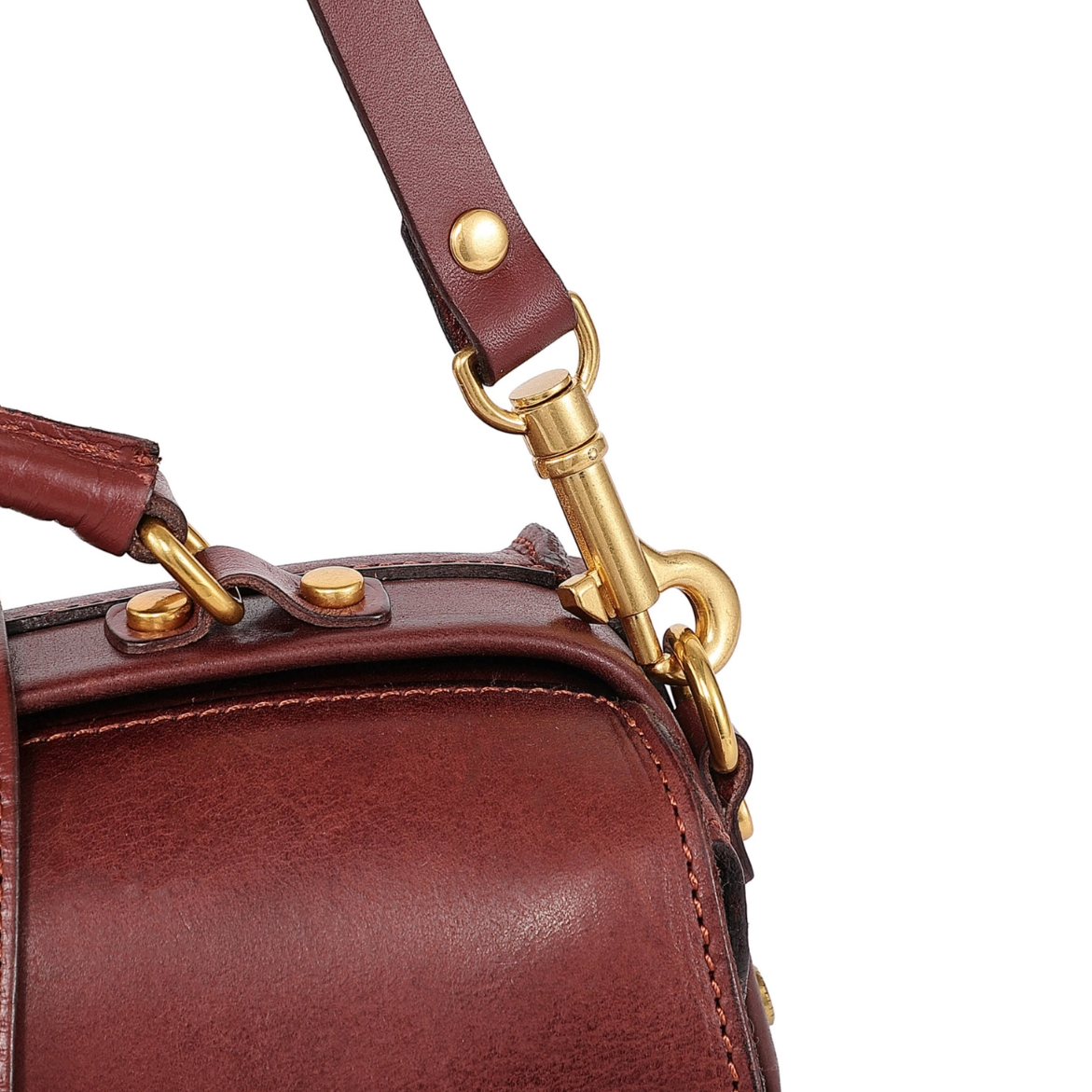 •BURLINGTON• mahogany leather doctor satchel/crossbody