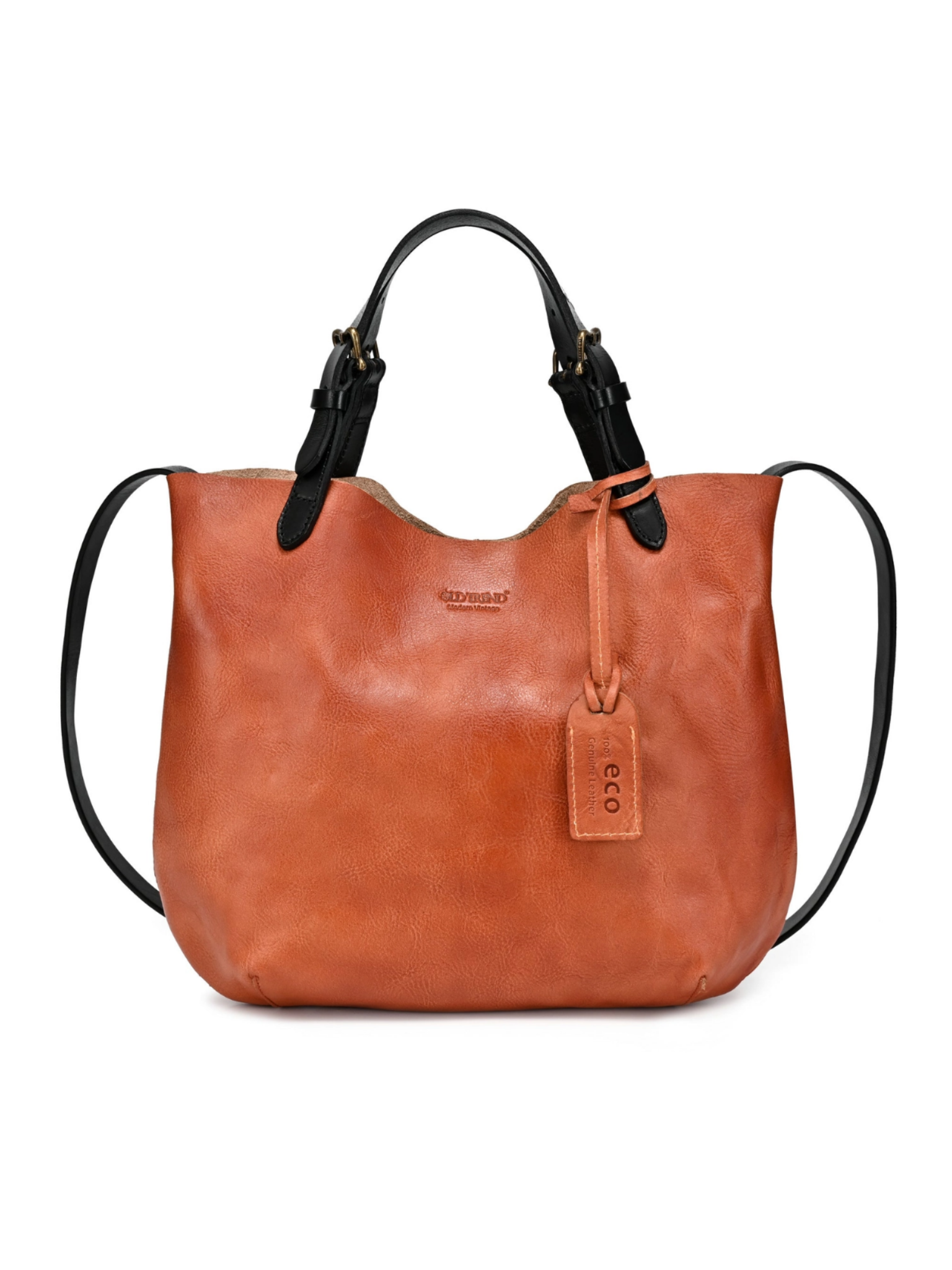 •CHARLESTON• caramel leather crossbody/tote bag
