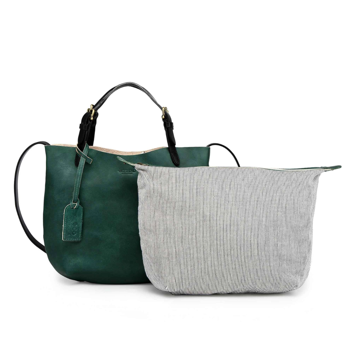 •CHARLESTON• hunter green leather crossbody/tote bag