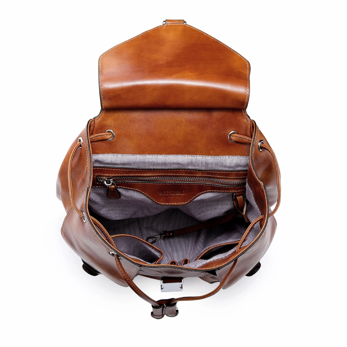 •CLEMSON• saddle brown leather backpack