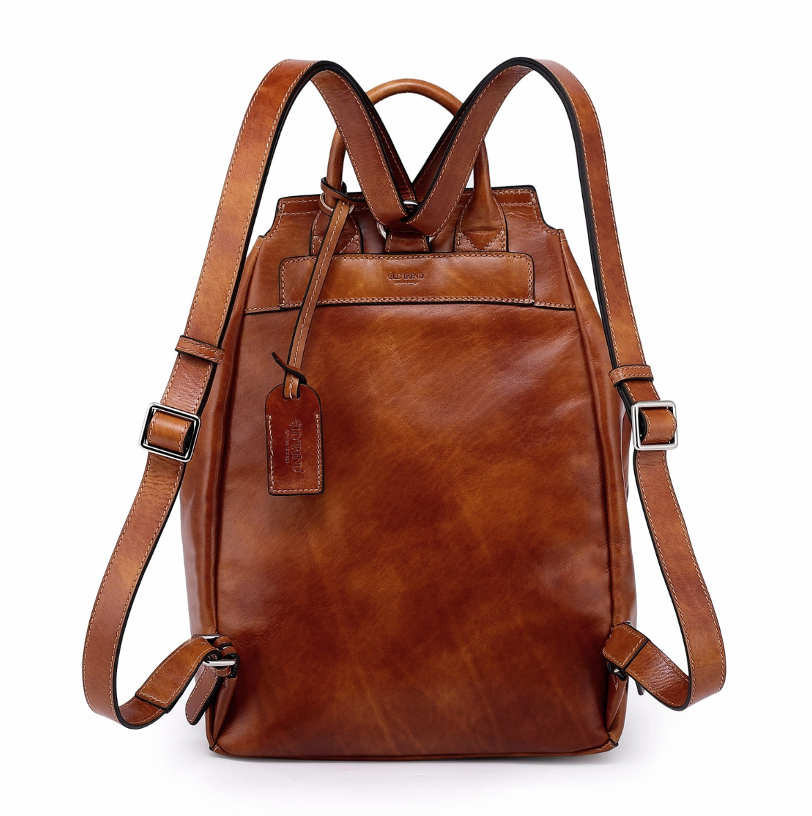 •CLEMSON• saddle brown leather backpack