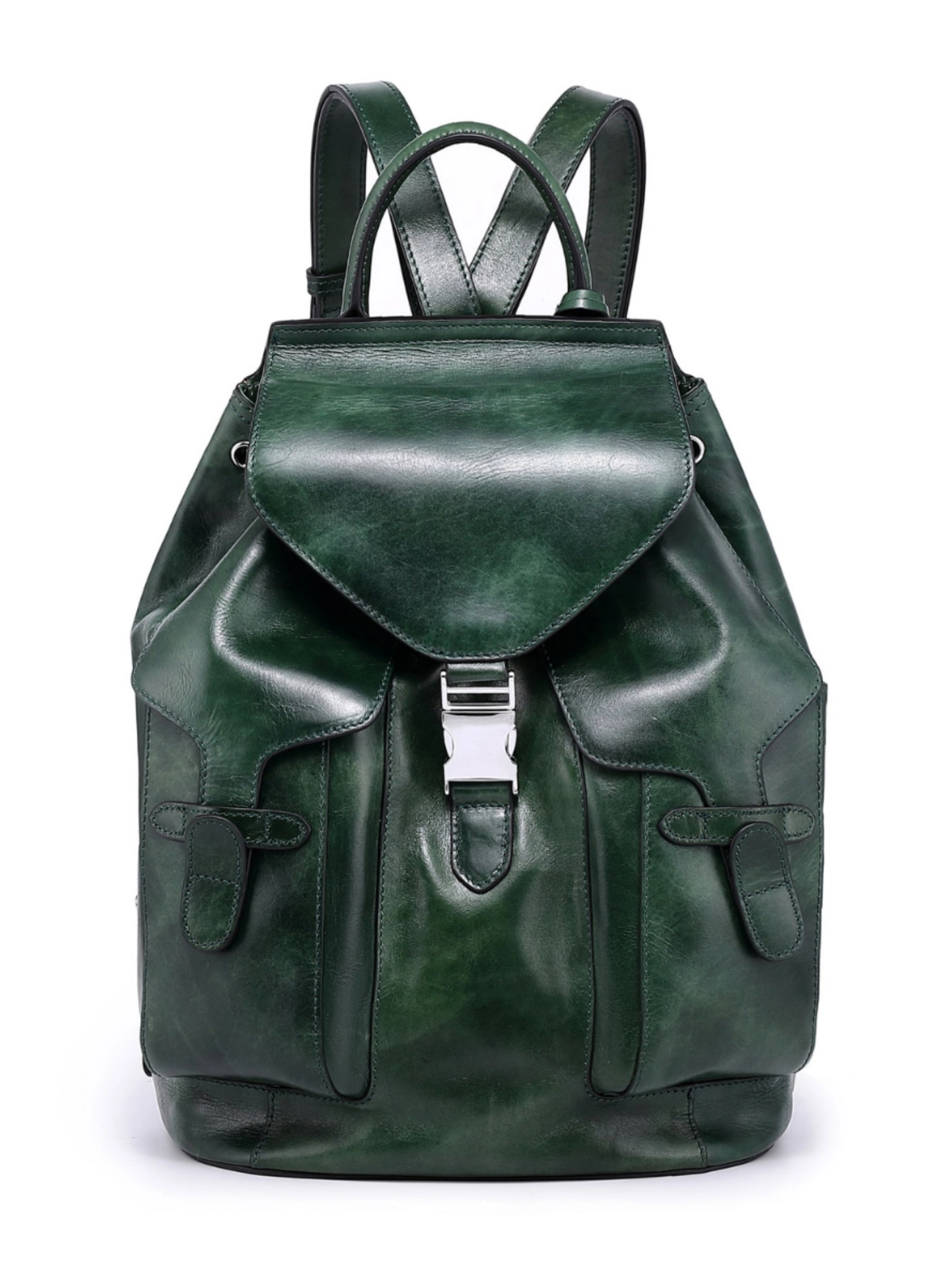 •CLEMSON• hunter green leather backpack