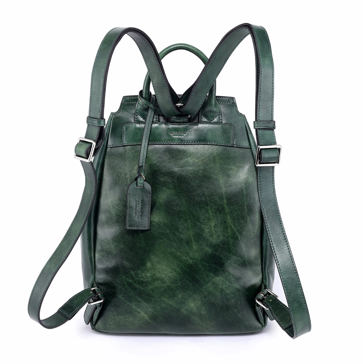 •CLEMSON• hunter green leather backpack