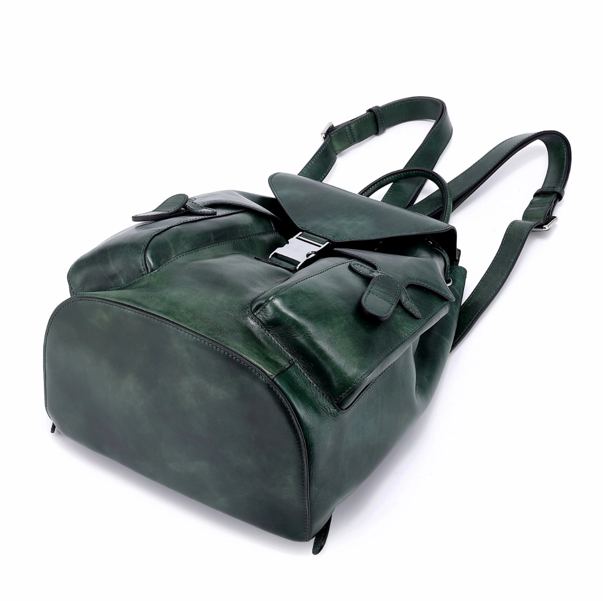 •CLEMSON• hunter green leather backpack