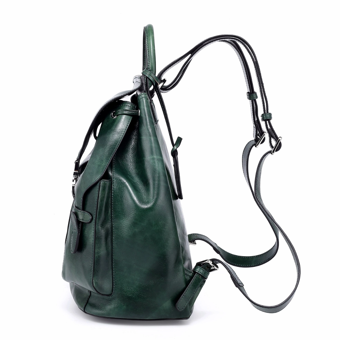 •CLEMSON• hunter green leather backpack