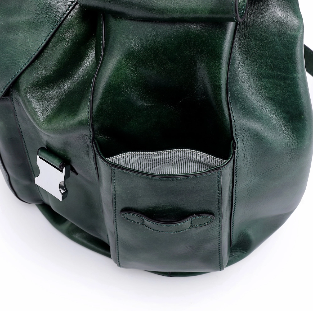 •CLEMSON• hunter green leather backpack