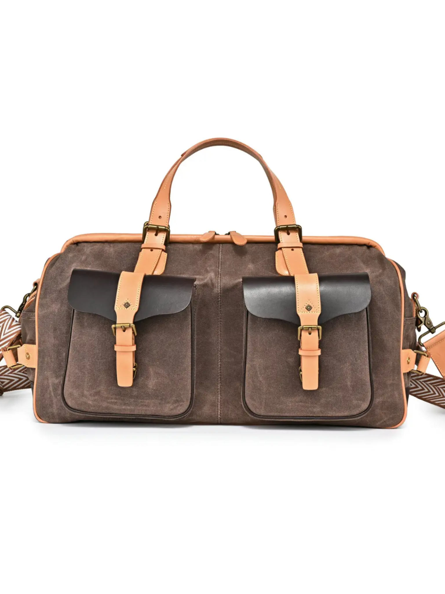 •MANCHESTER• tobacco brown canvas/leather weekender