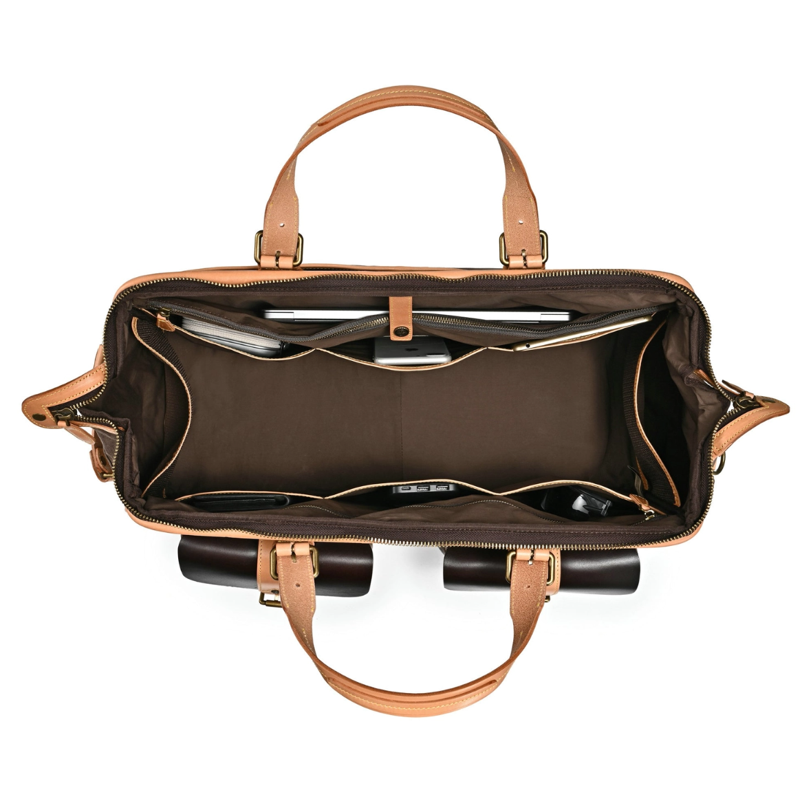 •MANCHESTER• tobacco brown canvas/leather weekender