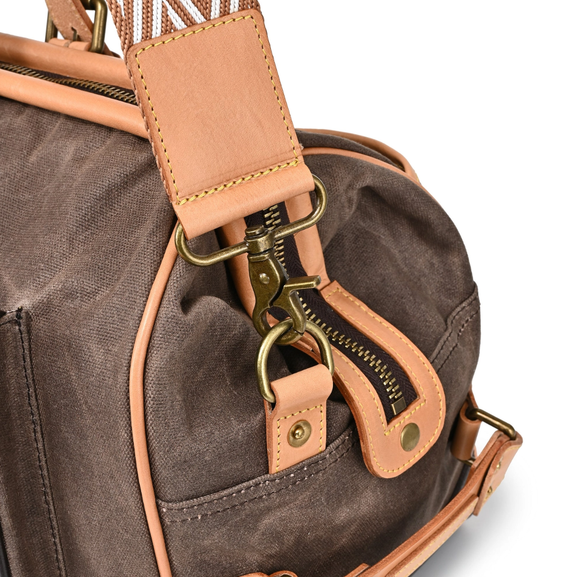 •MANCHESTER• tobacco brown canvas/leather weekender