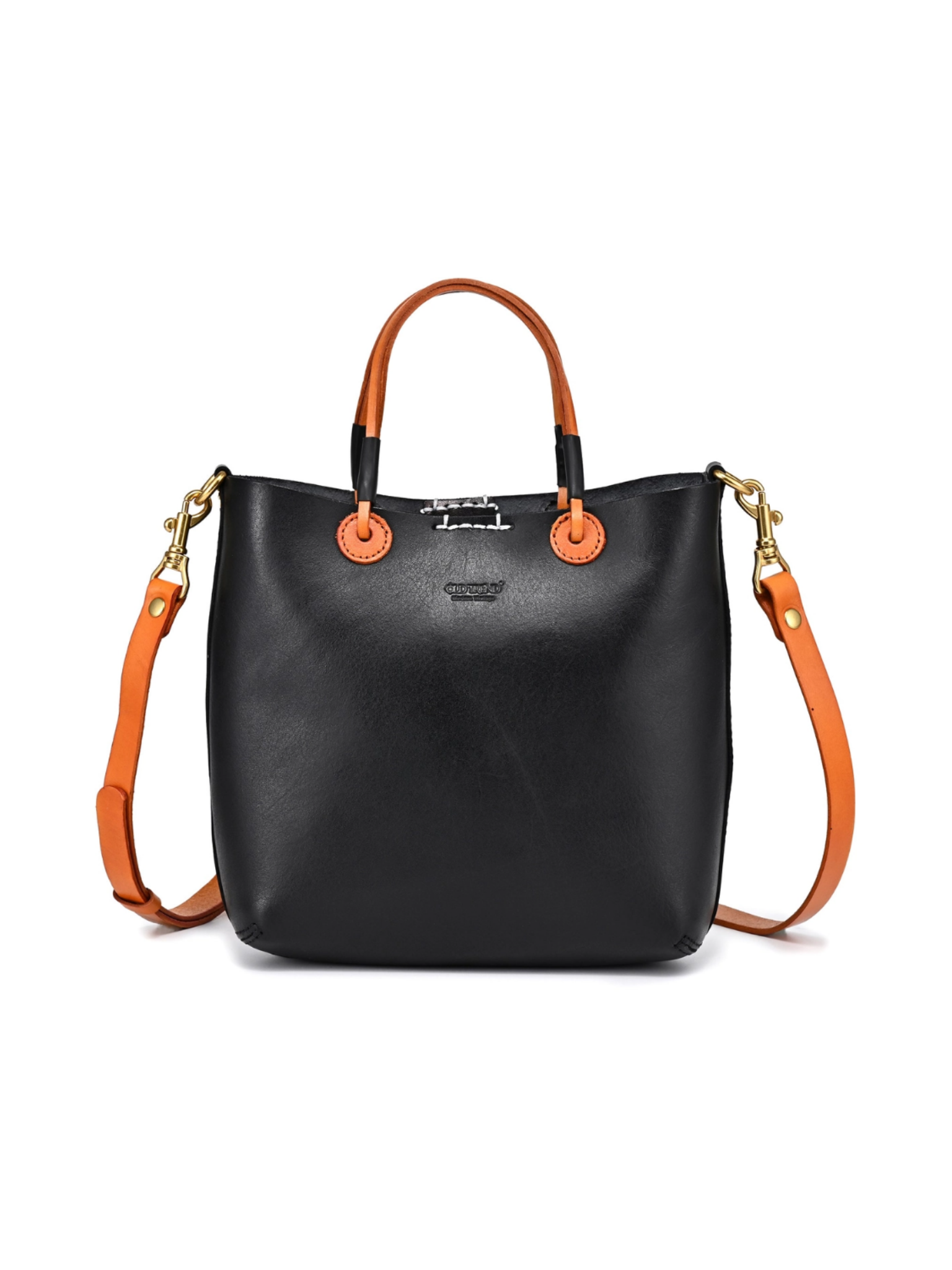 •CHARLOTTE• black mini leather crossbody/tote bag