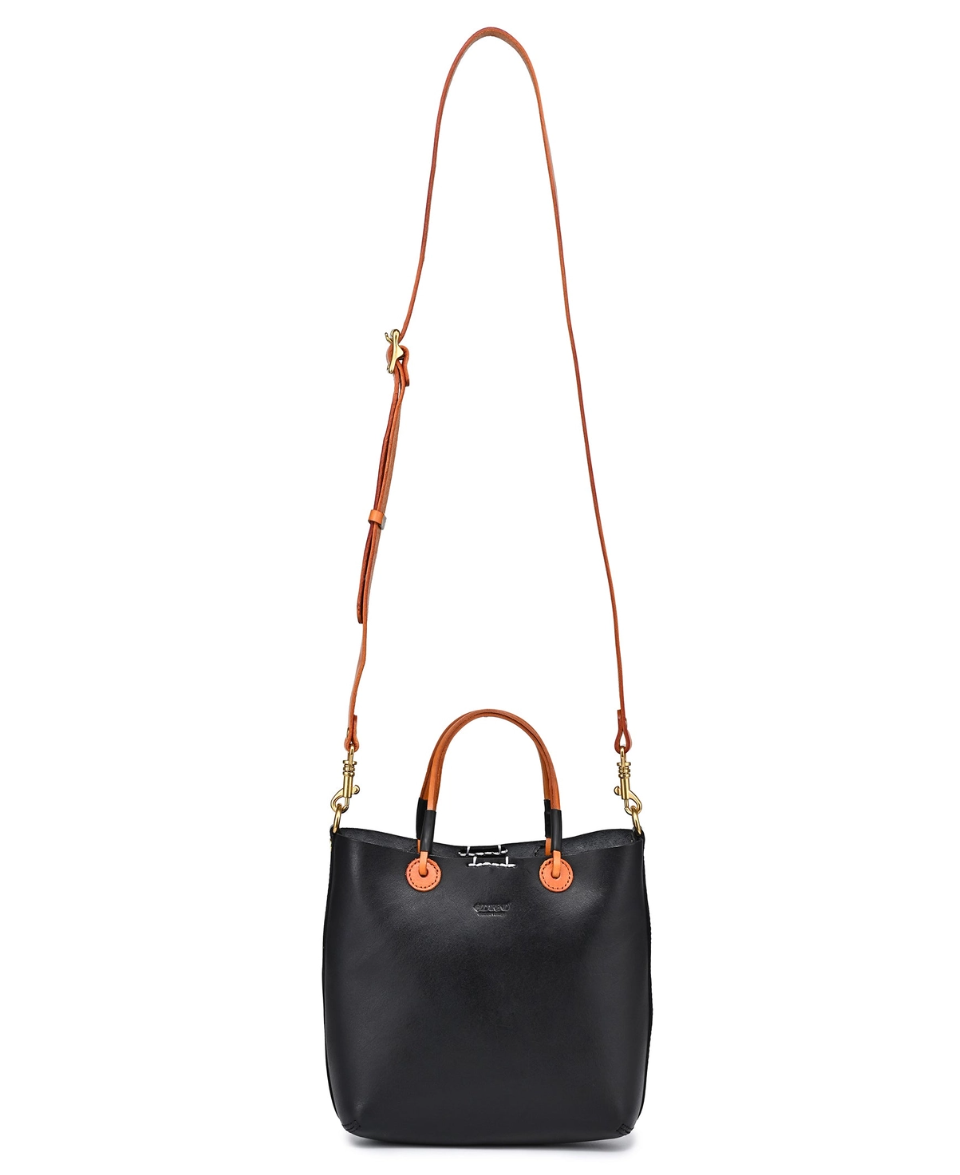 •CHARLOTTE• black mini leather crossbody/tote bag