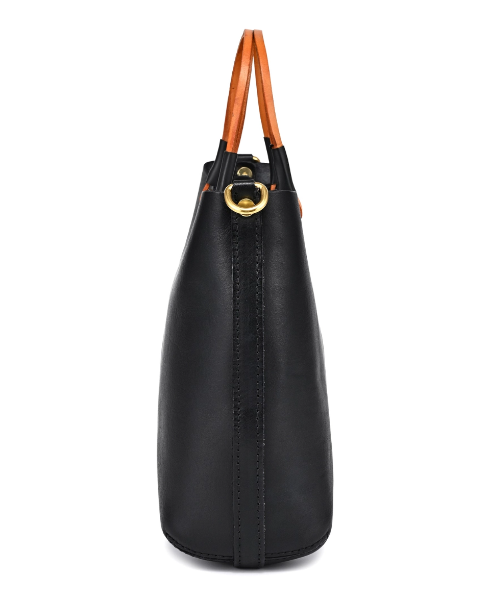 •CHARLOTTE• black mini leather crossbody/tote bag