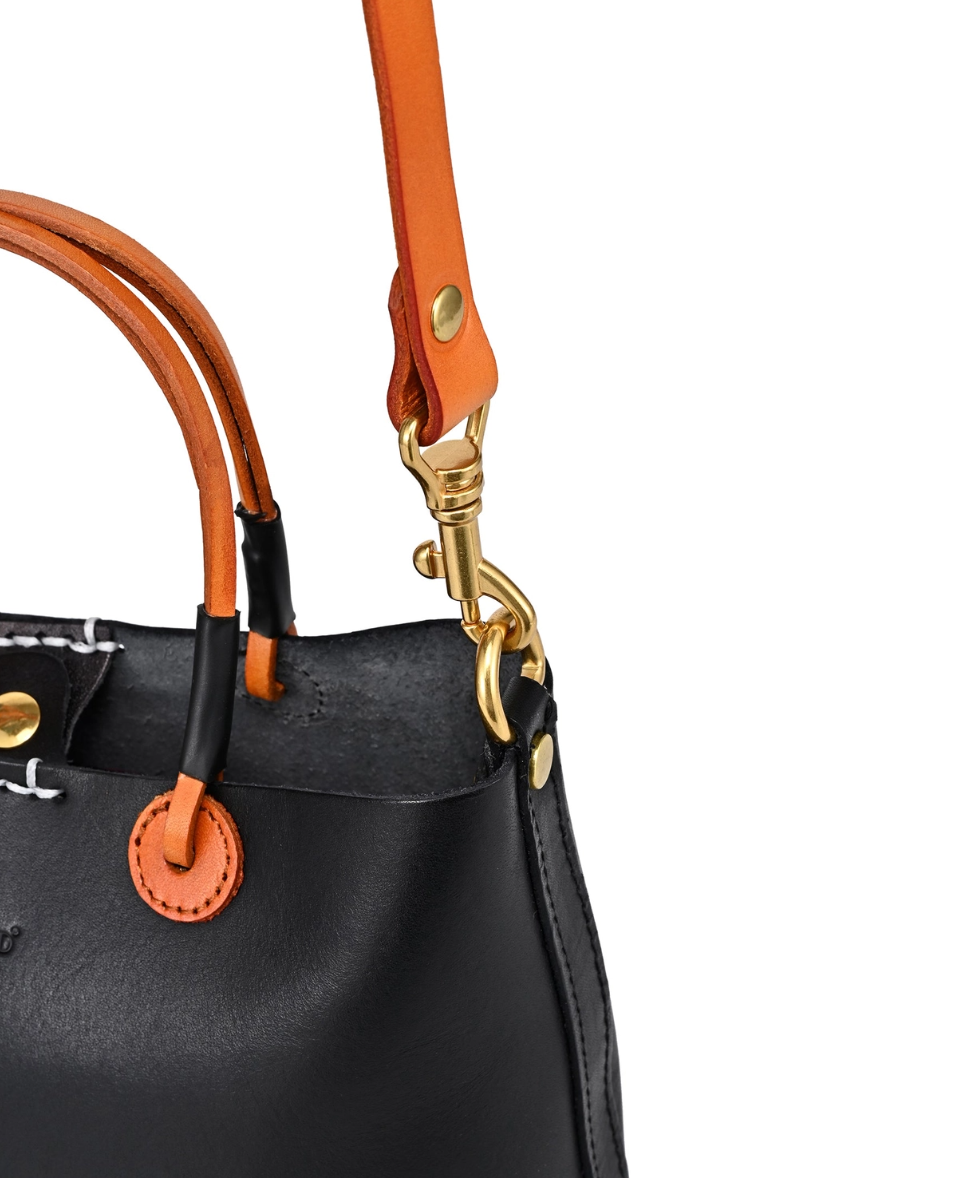 •CHARLOTTE• black mini leather crossbody/tote bag