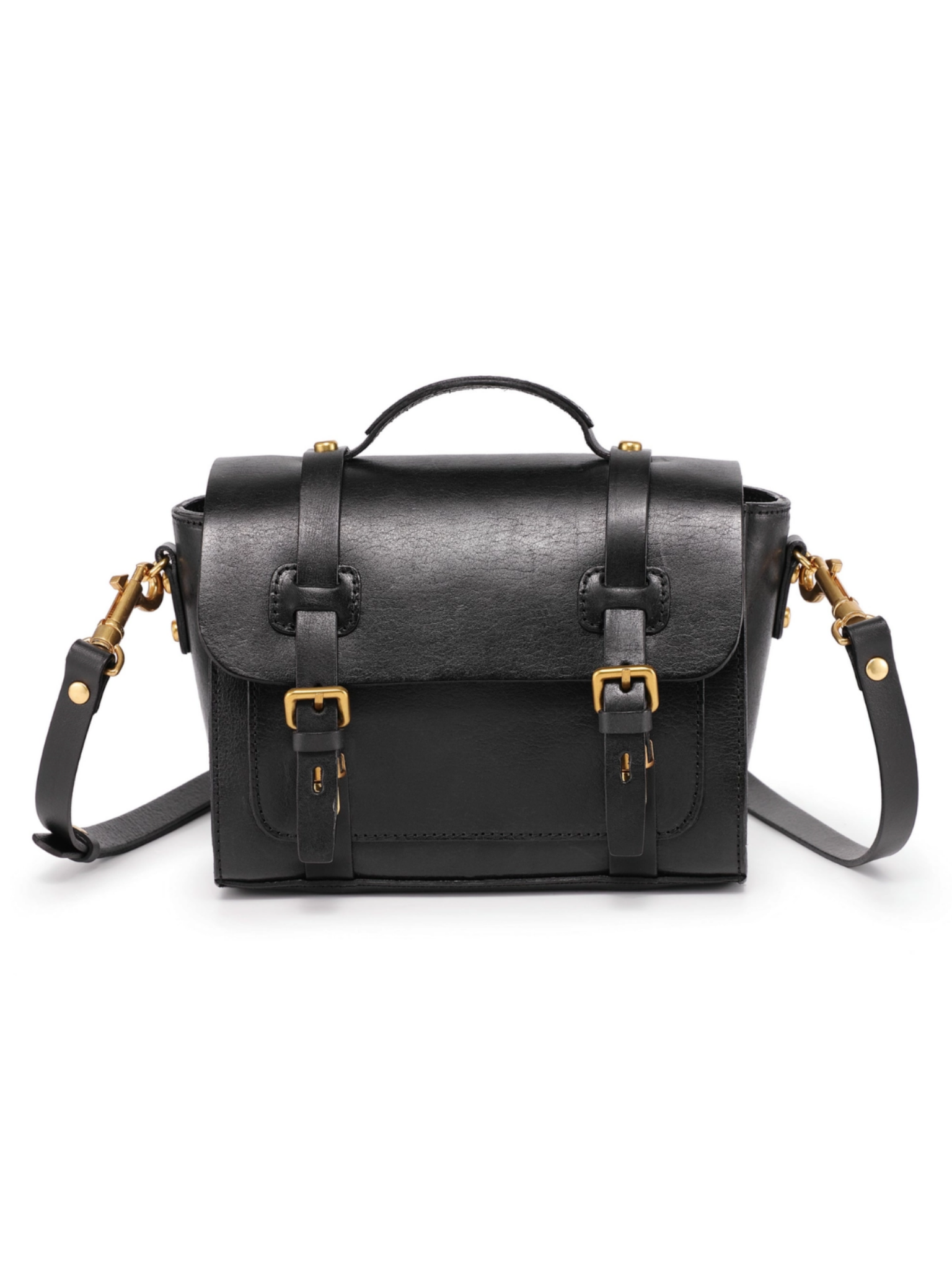 •SOHO• black leather mini satchel/crossbody