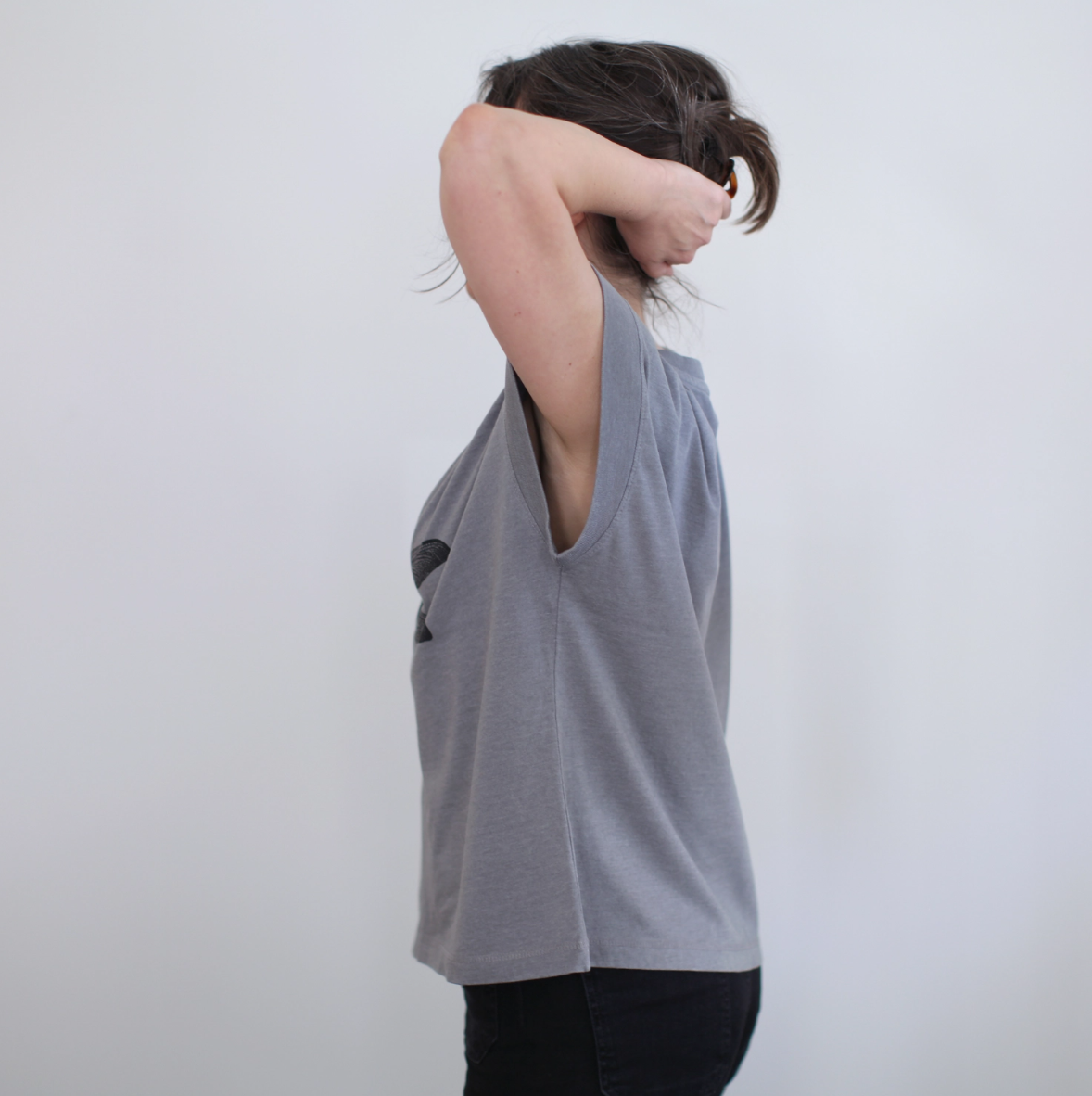 •DRAGONFLY CRESCENT• cotton blend boxy tee (USA)