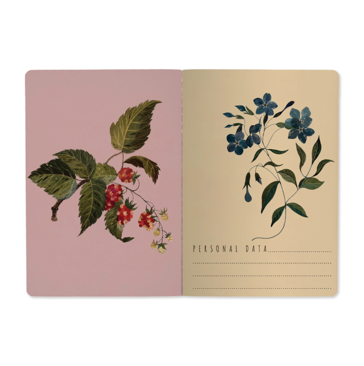 •BERRIES - LIGHT• lined notebook