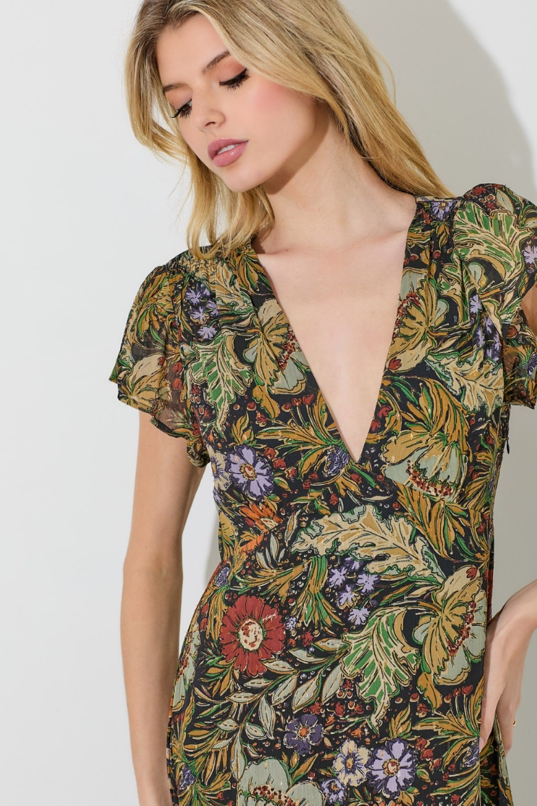 •FLORENZA• floral tiered maxi dress