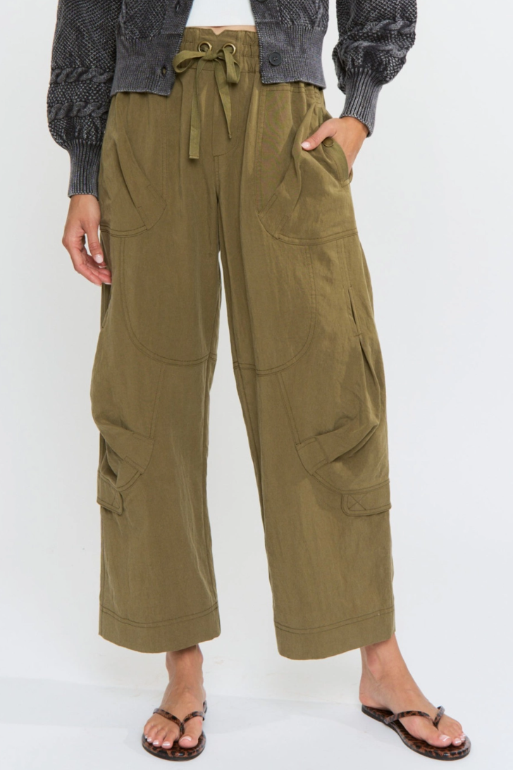 •GARRETT• tencel blend cargo pants